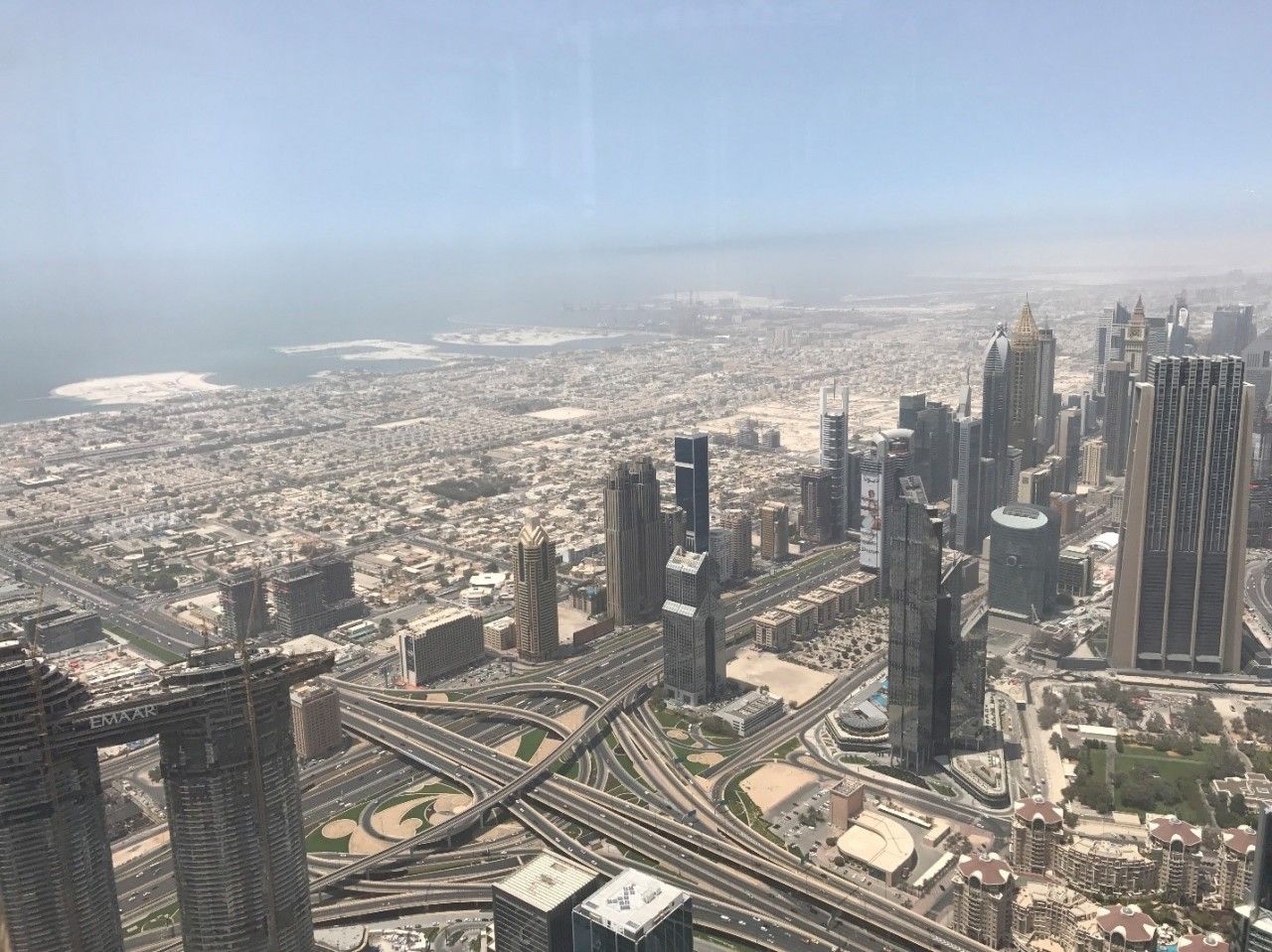 View from Khalifa Tower 125th floor towards the Persian Gulf 